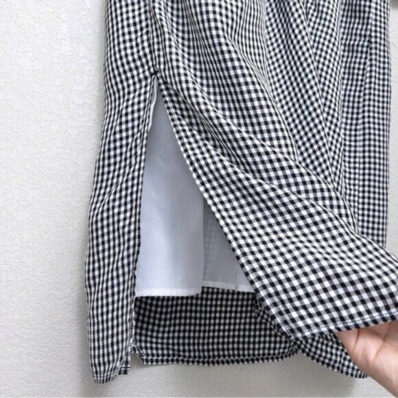 Altuzarra Yuma Gingham Check Shirtdress 36 4 Black White Front Tie - Picture 13 of 15